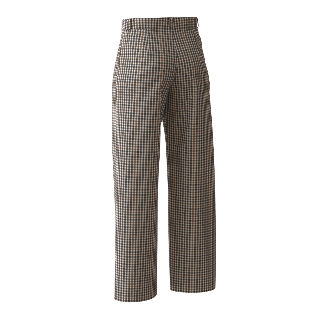 Pantalón Recto Vichy Café