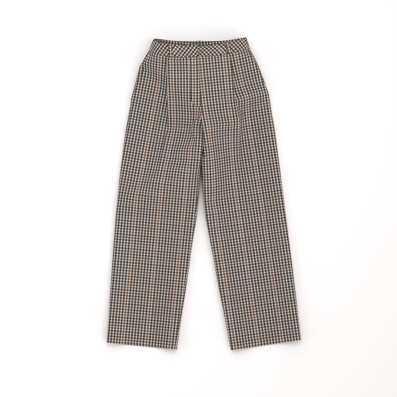Pantalón Recto Vichy Café