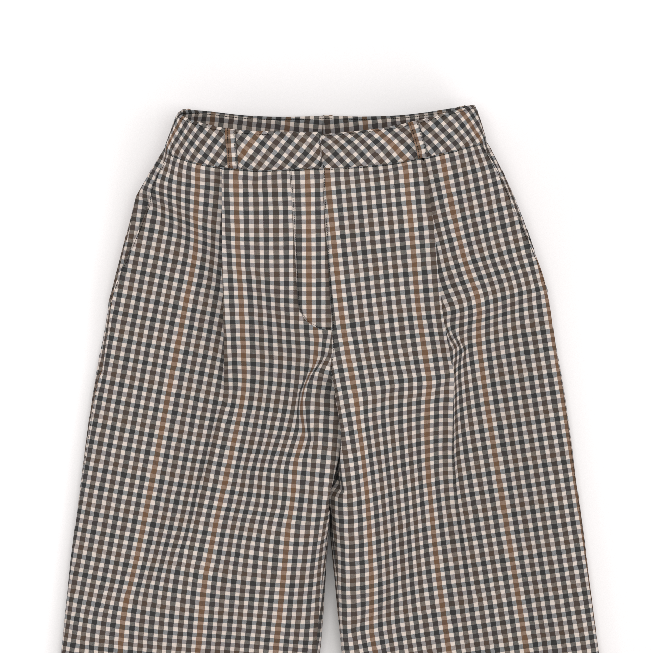 Pantalón Recto Vichy Café
