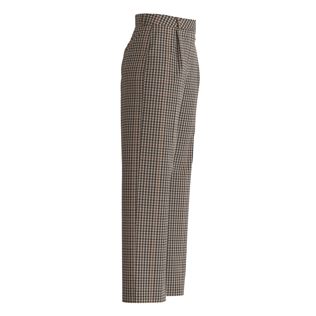 Pantalón Recto Vichy Café