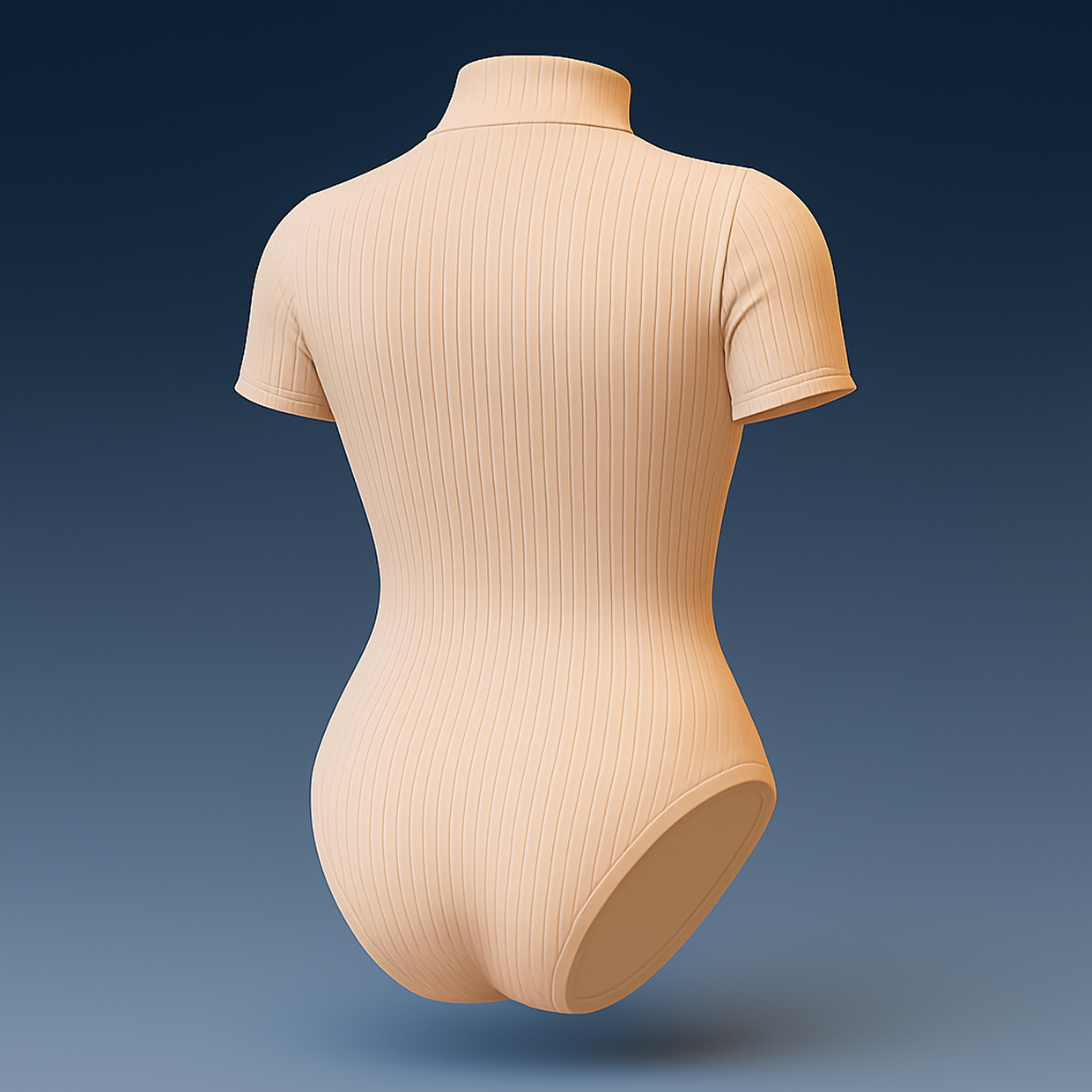 Patrón de Body Polera Cuello Medio Alto en Canalé / Mock Neck
