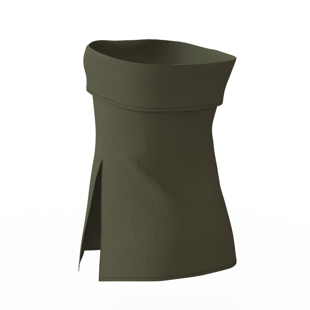 Patrón de Top Strapless Verde Oliva