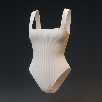 Patrón de Body Básico Cuello Cuadrado en Canalé
