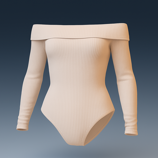Patrón de Body Manga Larga Off Shoulder