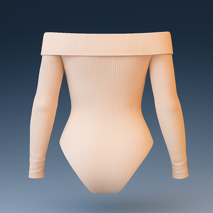 Patrón de Body Manga Larga Off Shoulder