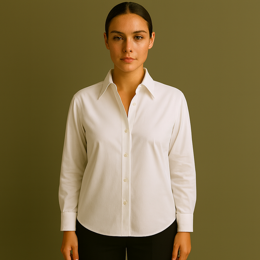 Patrón de Camisa Clásica Blanca Abierta