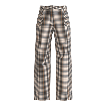Pantalón Recto Vichy Café