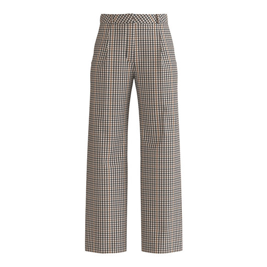 Pantalón Recto Vichy Café