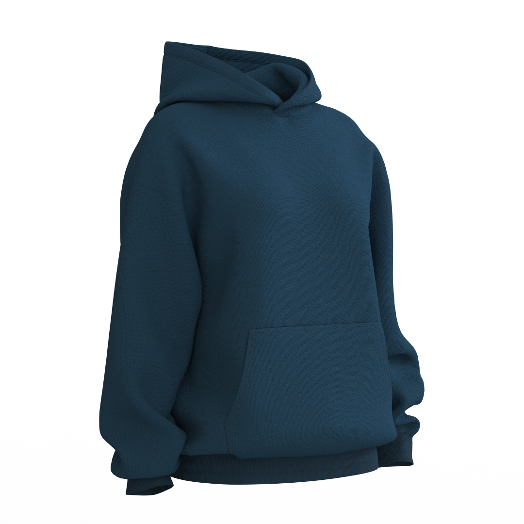 Patrón de Hoodie Oversize Azul Marino